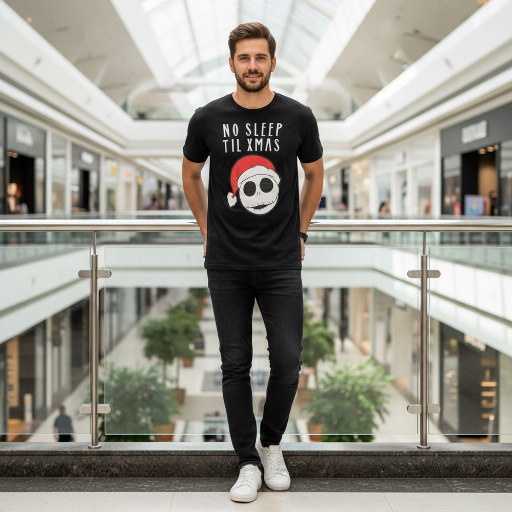 Men Disney The Nightmare Before Christmas Graphic Tee L Black Red